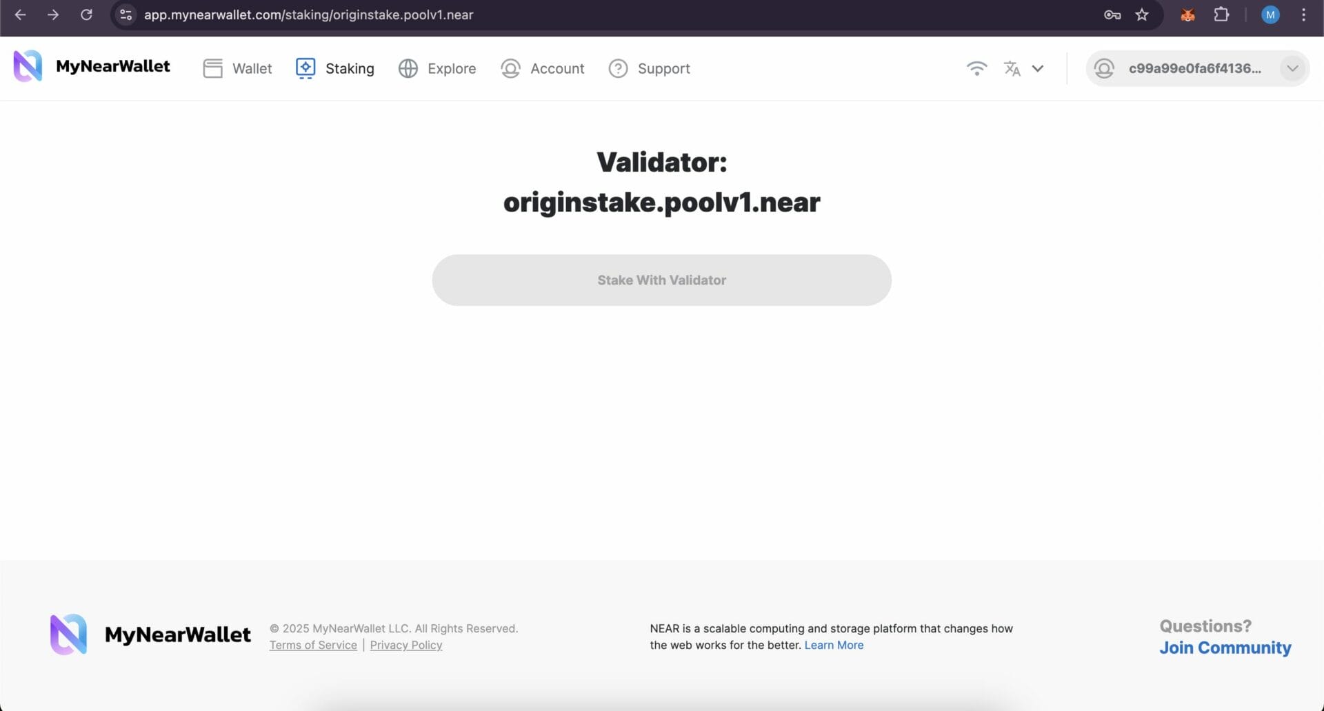 Guide to Staking NEAR on MyNearWallet and Choosing OriginStake Validator
